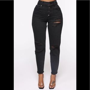 So Vintage High Rise Boyfriend Jean- Black / SZ15